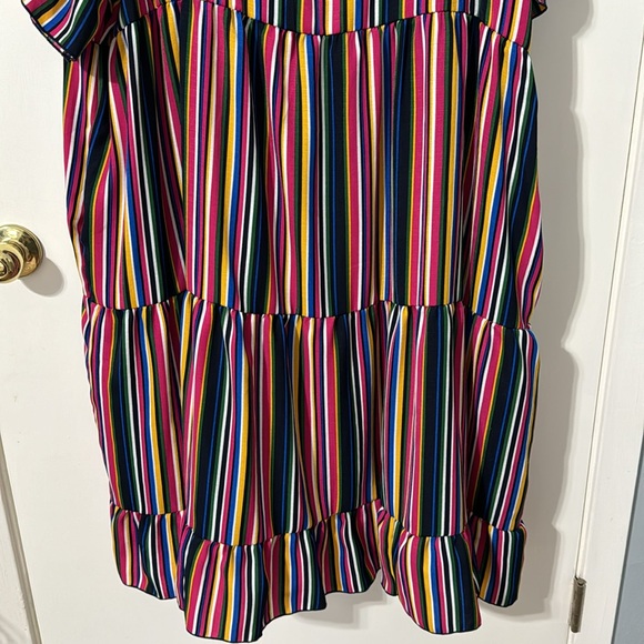 Multicolor Striped Ruffle Dress - Picture 9 of 14